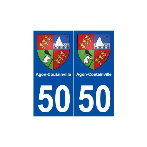 50 Agon-Coutainville blason autocollant plaque stickers ville