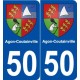 50 Agon-Coutainville blason autocollant plaque stickers ville