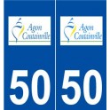 50 Agon-Coutainville logo autocollant plaque stickers ville