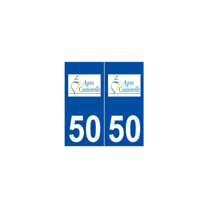 50 Agon-Coutainville logo autocollant plaque stickers ville