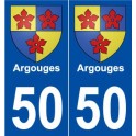 50 Argouges blason autocollant plaque stickers ville