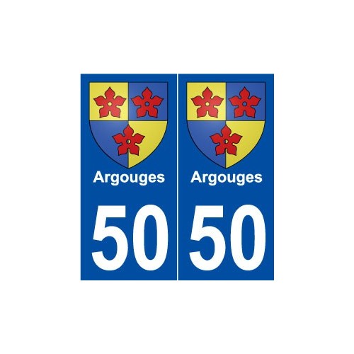 50 Argouges blason autocollant plaque stickers ville