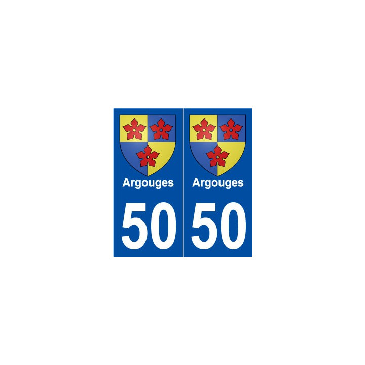 50 Argouges blason autocollant plaque stickers ville
