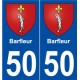 50 Barfleur blason autocollant plaque stickers ville