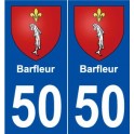 50 Barfleur blason autocollant plaque stickers ville