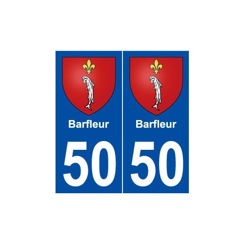 50 Barfleur blason autocollant plaque stickers ville