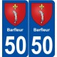50 Barfleur blason autocollant plaque stickers ville
