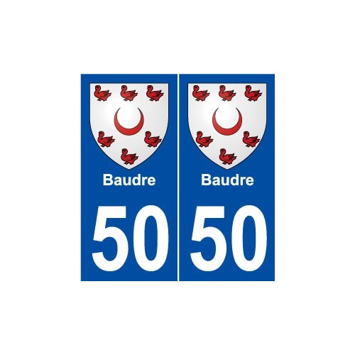 50 Baudre blason autocollant plaque stickers ville