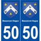 50 Beaumont-Hague blason autocollant plaque stickers ville