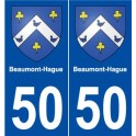 50 Beaumont-Hague blason autocollant plaque stickers ville