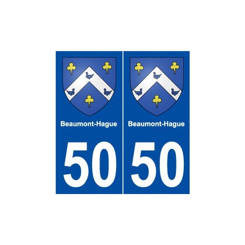 50 Beaumont-Hague blason autocollant plaque stickers ville