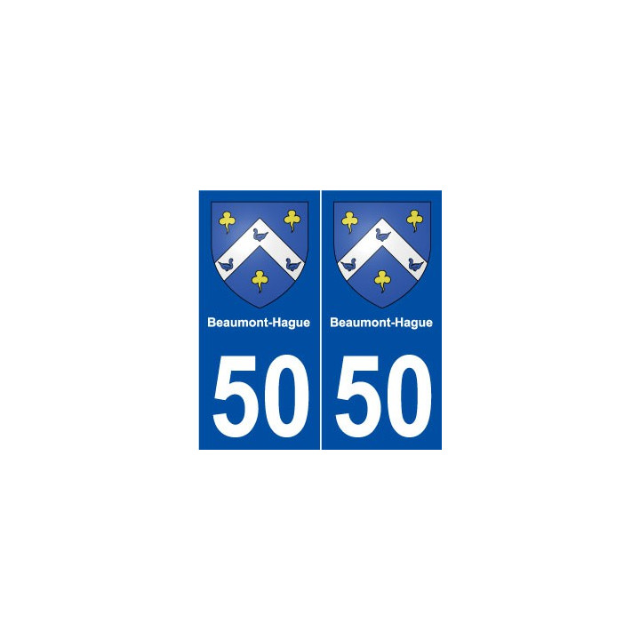 50 Beaumont-Hague blason autocollant plaque stickers ville