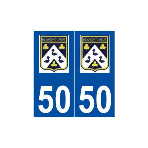 50 Beaumont-Hague logo autocollant plaque stickers ville