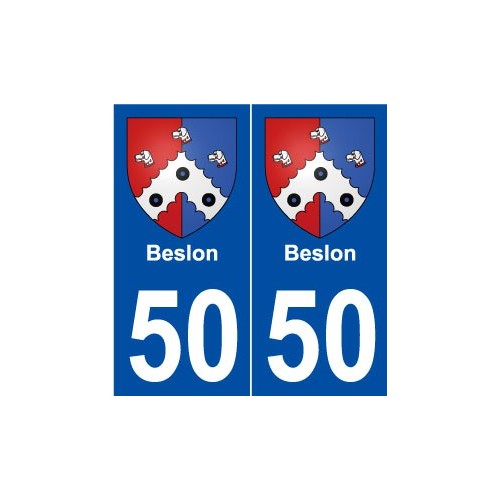 50 Beslon blason autocollant plaque stickers ville
