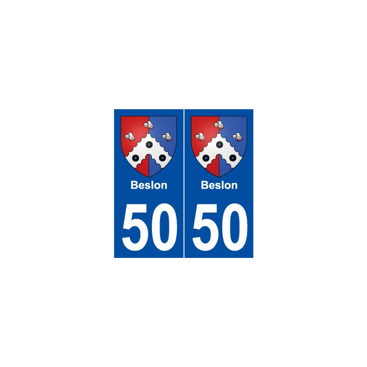 50 Beslon blason autocollant plaque stickers ville