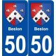 50 Beslon blason autocollant plaque stickers ville