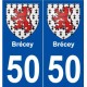 50 Brécey blason autocollant plaque stickers ville