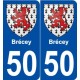 50 Brécey blason autocollant plaque stickers ville