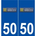50 Brécey logo autocollant plaque stickers ville