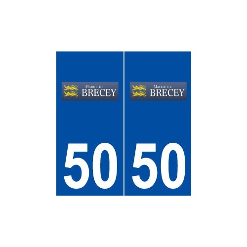 50 Brécey logo autocollant plaque stickers ville
