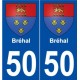 50 Bréhal blason autocollant plaque stickers ville