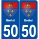 50 Bréhal blason autocollant plaque stickers ville