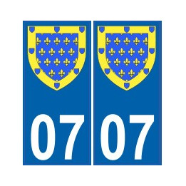 07 Ardèche autocollant plaque blason armoiries stickers département