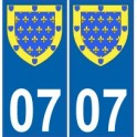 07 Ardèche autocollant plaque blason armoiries stickers département