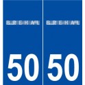 50 Bréhal logo autocollant plaque stickers ville