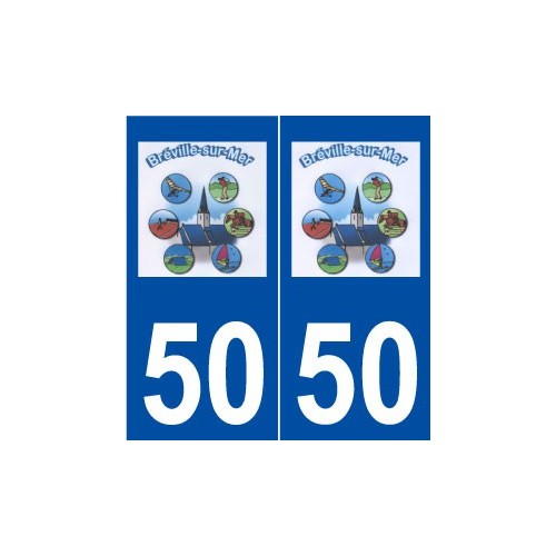 50 Bréville-sur-Mer logo autocollant plaque stickers ville