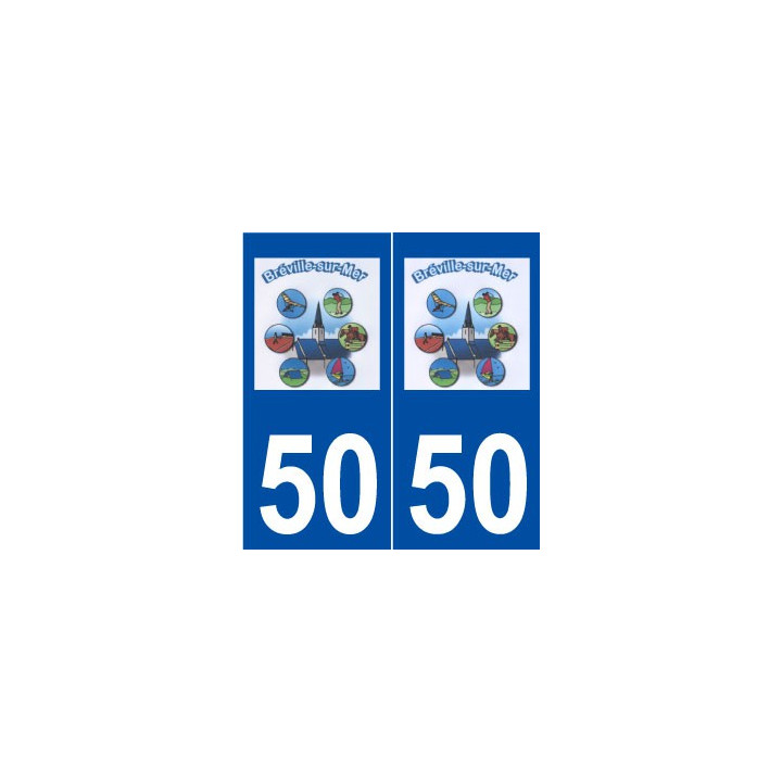 50 Bréville-sur-Mer logo autocollant plaque stickers ville