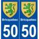 50 Bricquebec blason autocollant plaque stickers ville