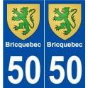 50 Bricquebec blason autocollant plaque stickers ville