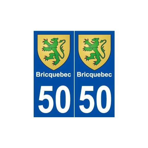 50 Bricquebec blason autocollant plaque stickers ville