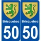 50 Bricquebec blason autocollant plaque stickers ville