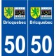 50 Bricquebec logo autocollant plaque stickers ville