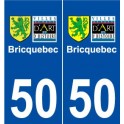 50 Bricquebec logo autocollant plaque stickers ville