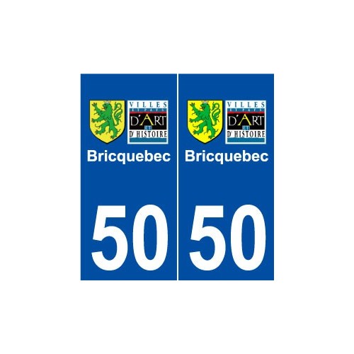 50 Bricquebec logo autocollant plaque stickers ville