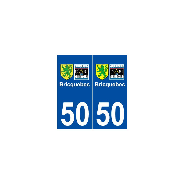 50 Bricquebec logo autocollant plaque stickers ville
