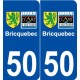 50 Bricquebec logo autocollant plaque stickers ville