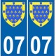 07 Ardèche autocollant plaque blason armoiries stickers département