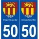50 Bricqueville-sur-Mer logo autocollant plaque stickers ville