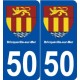 50 Bricqueville-sur-Mer logo autocollant plaque stickers ville