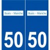 50 Buais logo autocollant plaque stickers ville