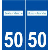 50 Buais logo autocollant plaque stickers ville