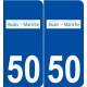 50 Buais logo autocollant plaque stickers ville