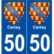 50 Canisy coat of arms sticker plate stickers city