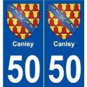 50 Canisy blason autocollant plaque stickers ville