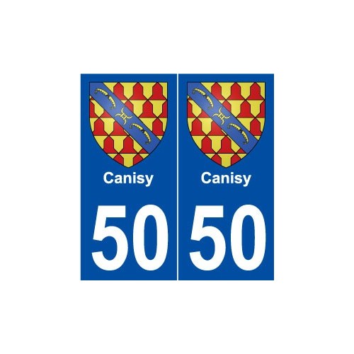 50 Canisy blason autocollant plaque stickers ville