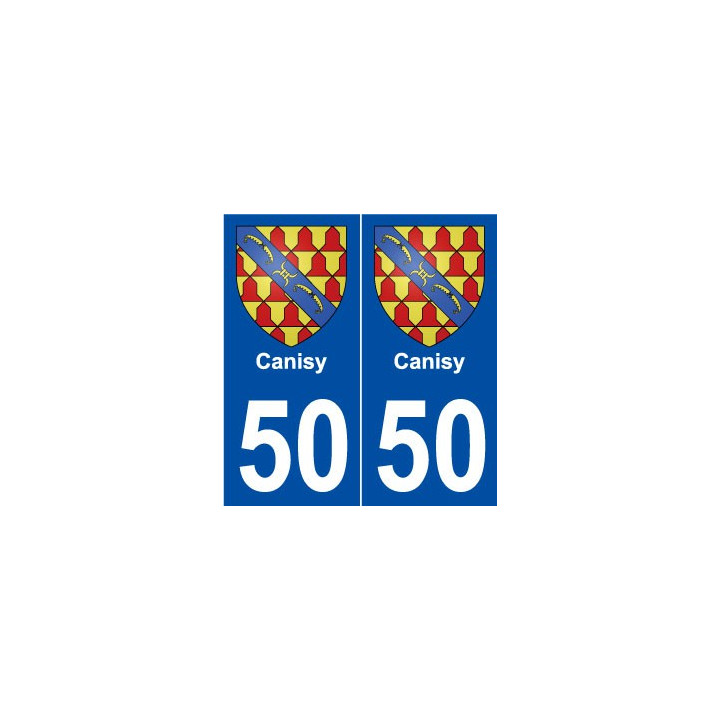 50 Canisy blason autocollant plaque stickers ville